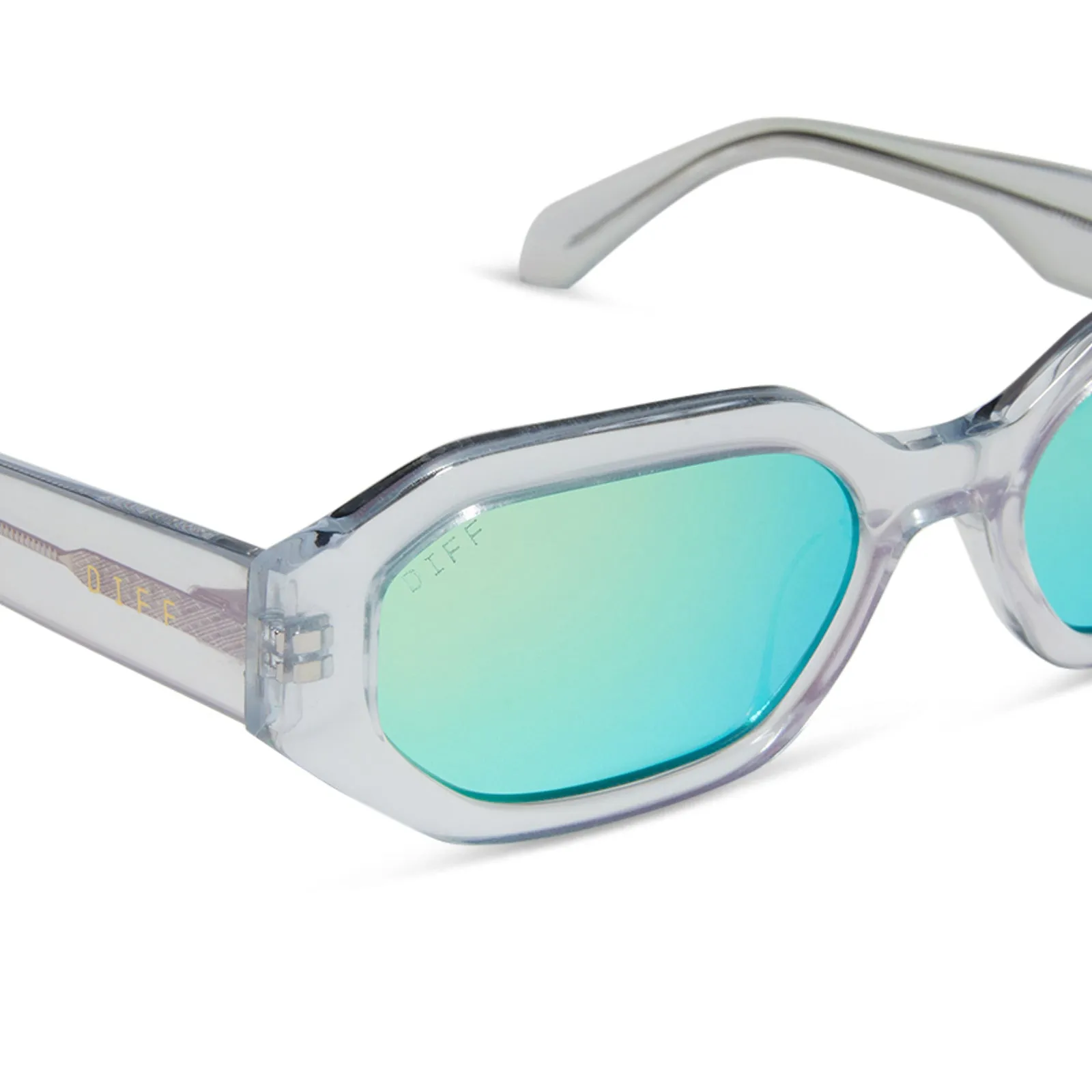 ALLEGRA - OPALESCENT TURQUOISE   TURQUOISE ICE MIRROR SUNGLASSES