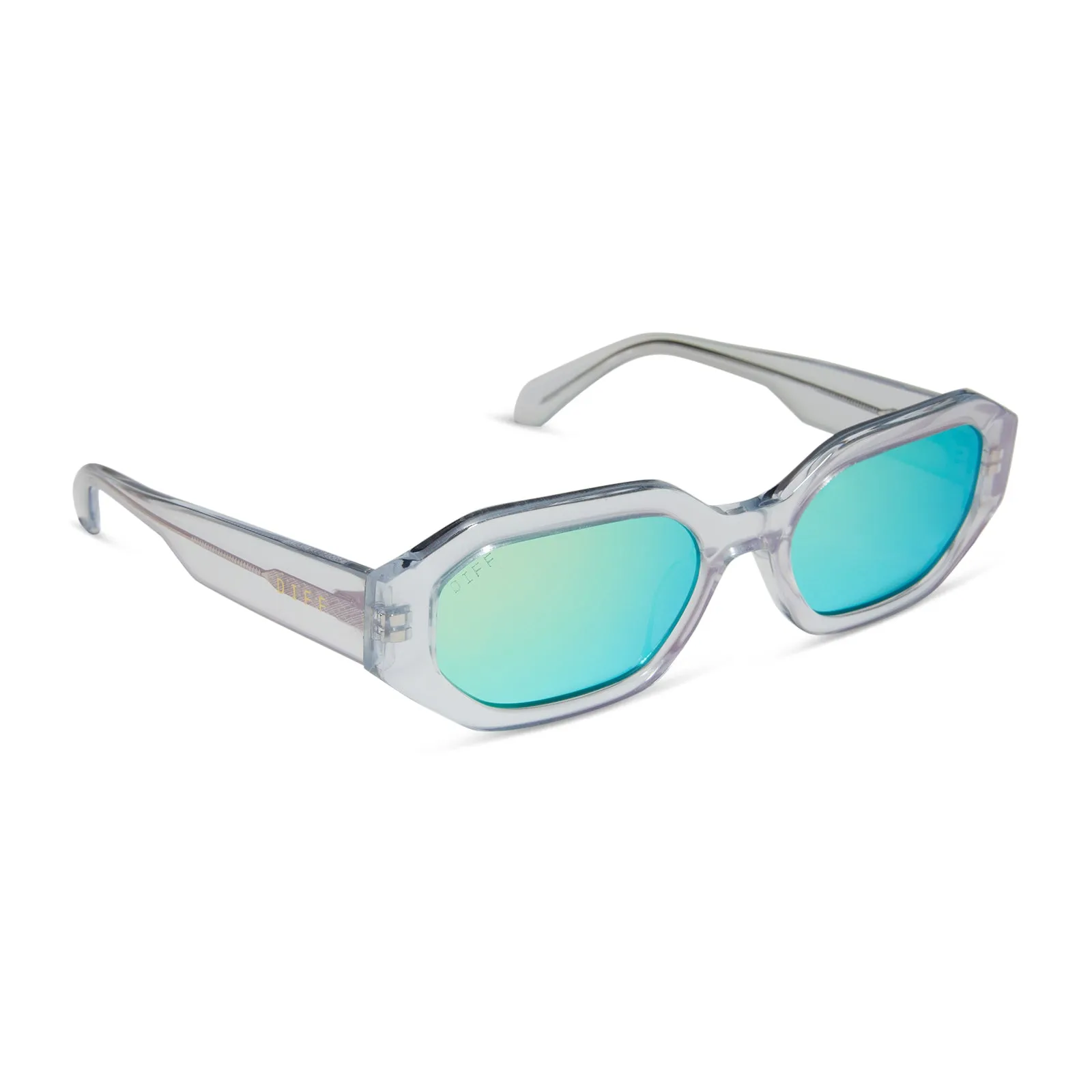ALLEGRA - OPALESCENT TURQUOISE   TURQUOISE ICE MIRROR SUNGLASSES