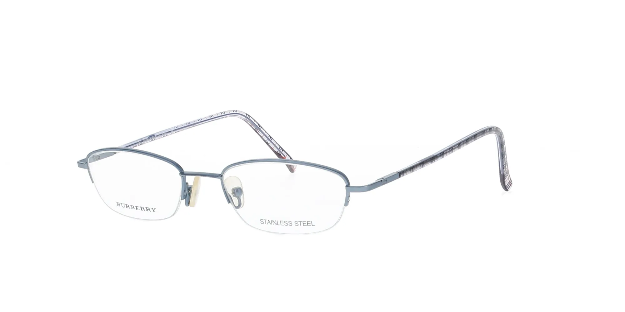 Azure Blue Vintage Burberry Semi-Rimless Frame