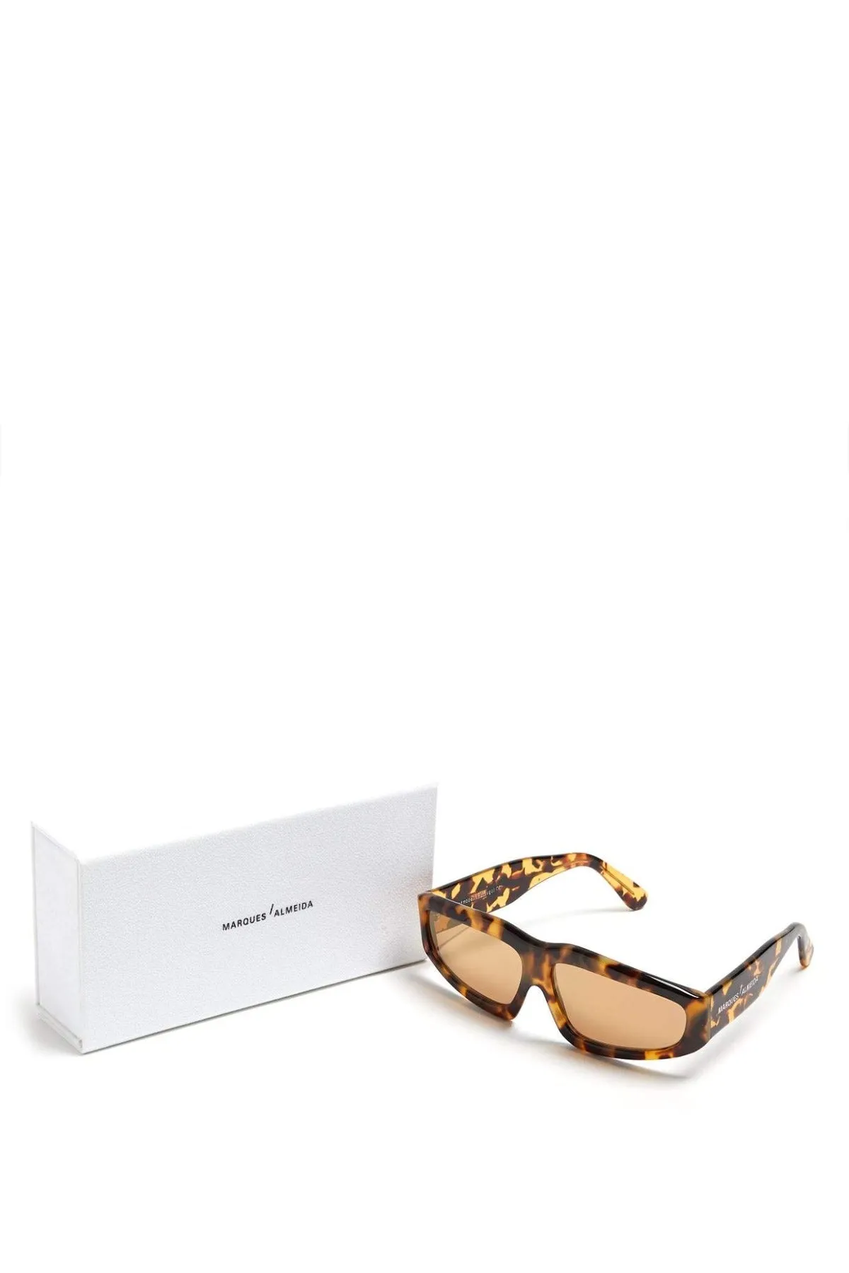 BROWN TORTOISE ANGULAR FRAME SUNGLASSES