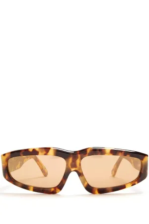 BROWN TORTOISE ANGULAR FRAME SUNGLASSES