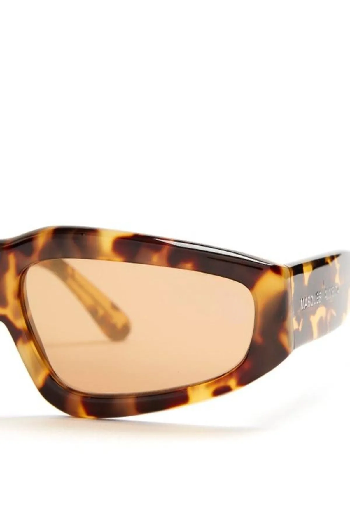 BROWN TORTOISE ANGULAR FRAME SUNGLASSES