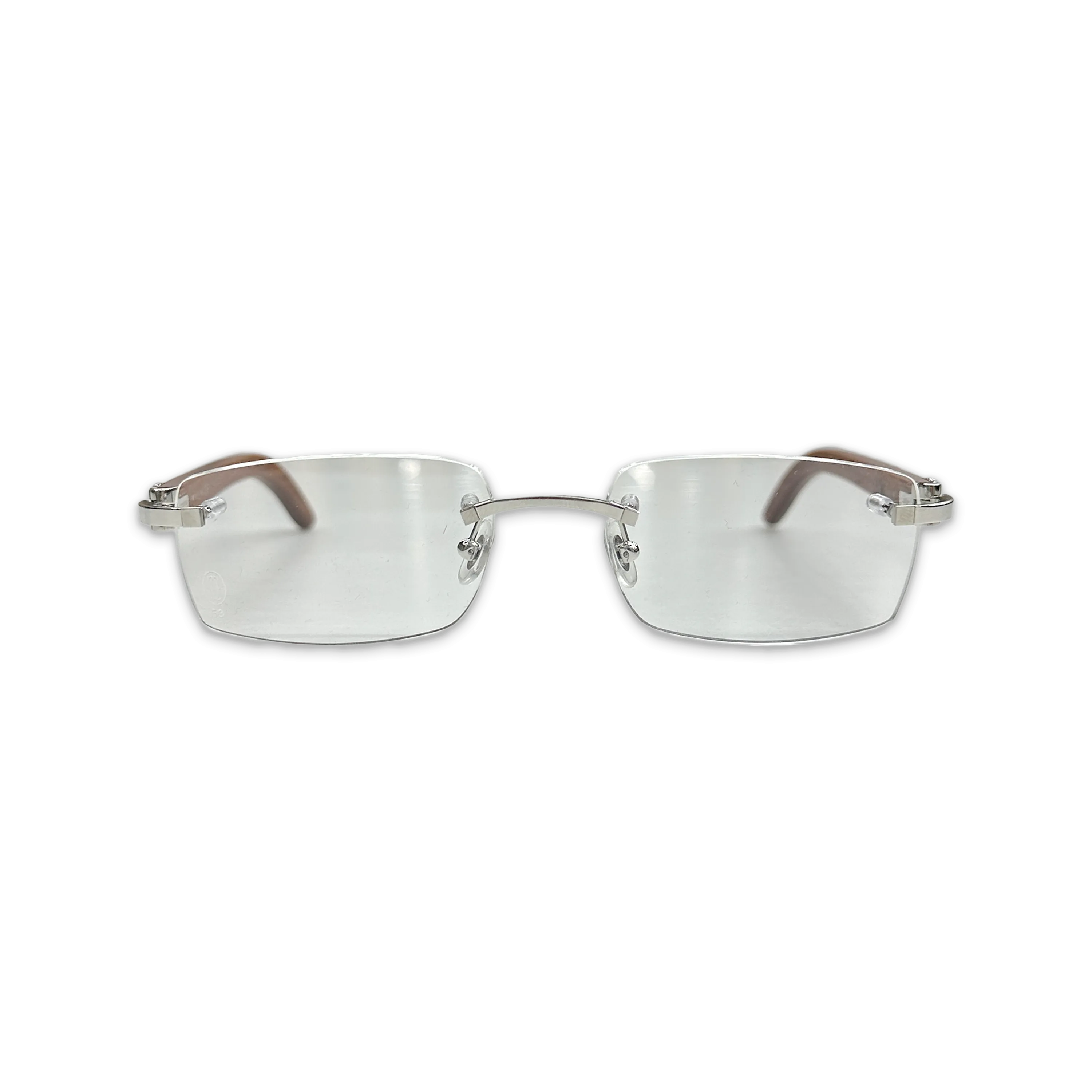 Cartier Wood Frame Sunglasses Clear/Brown