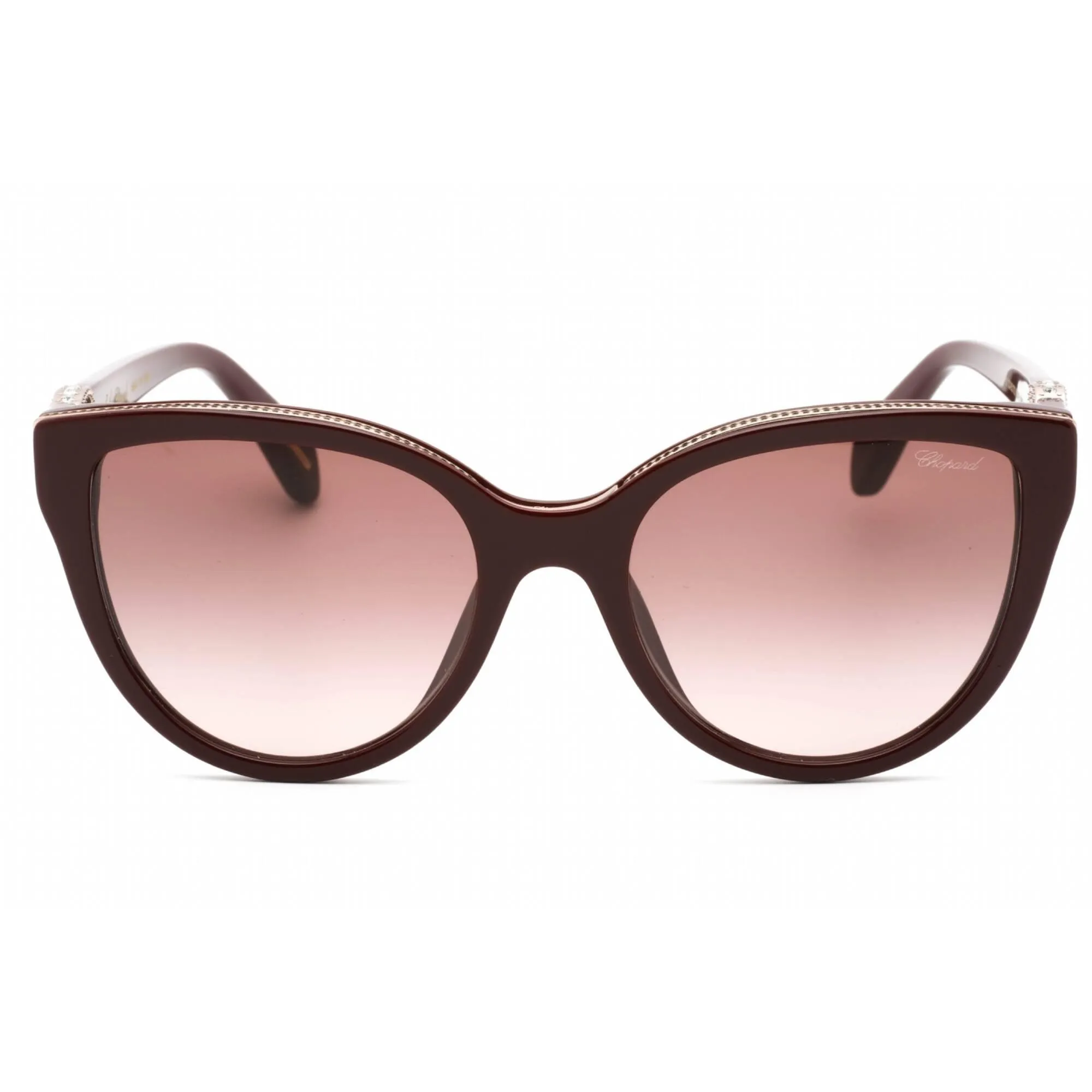 Chopard Women's Sunglasses - Shiny Bordeaux Frame Brown Gradient Lens | SCH317S 09FH