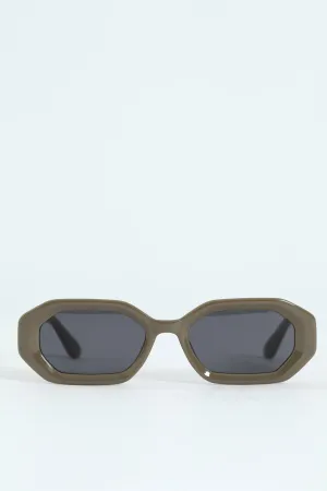 Chunky Frame Sunglasses - Olive
