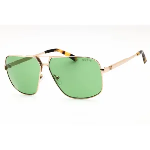 Guess Men's Sunglasses - Gold Metal Pilot Full Rim Frame Green Lens | GU00070 32N