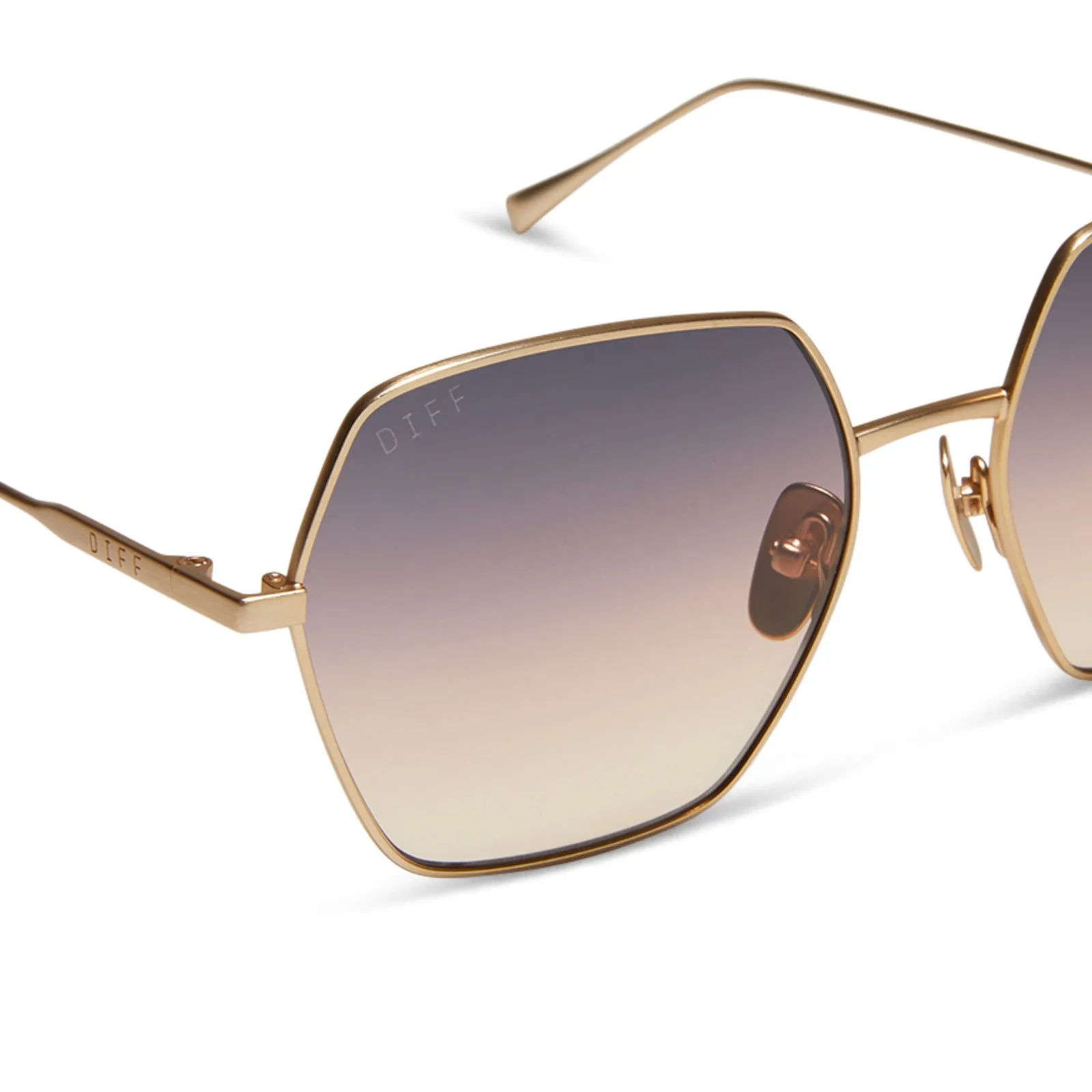 HARLOWE - BRUSHED GOLD   TWILIGHT GRADIENT SUNGLASSES