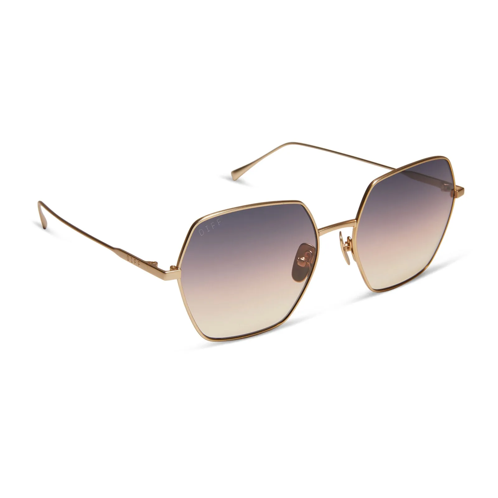 HARLOWE - BRUSHED GOLD   TWILIGHT GRADIENT SUNGLASSES