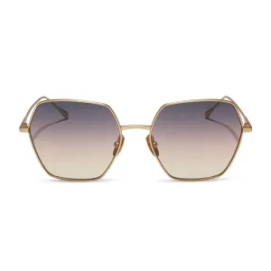 HARLOWE - BRUSHED GOLD   TWILIGHT GRADIENT SUNGLASSES