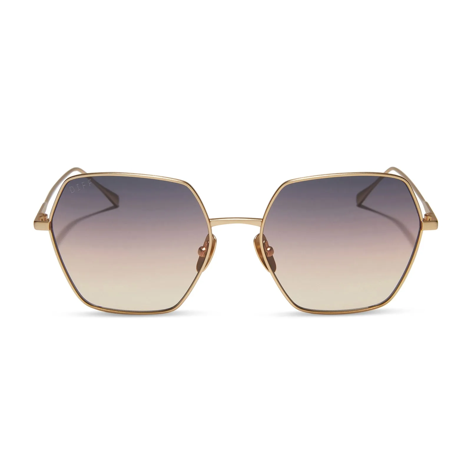 HARLOWE - BRUSHED GOLD   TWILIGHT GRADIENT SUNGLASSES
