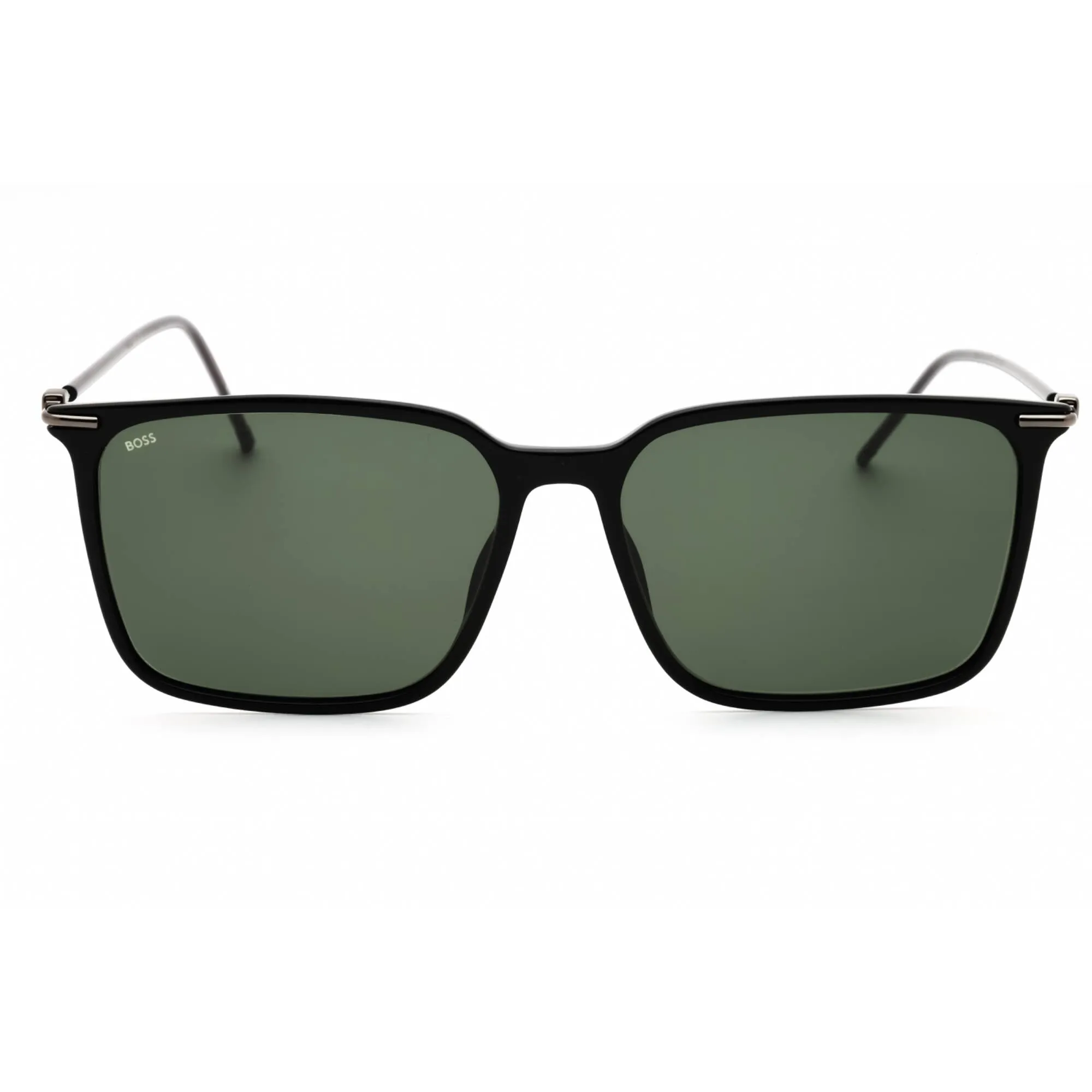 Hugo Boss Men's Sunglasses - Black Rectangular Frame Green Lens | BOSS 1371/S 0807 QT