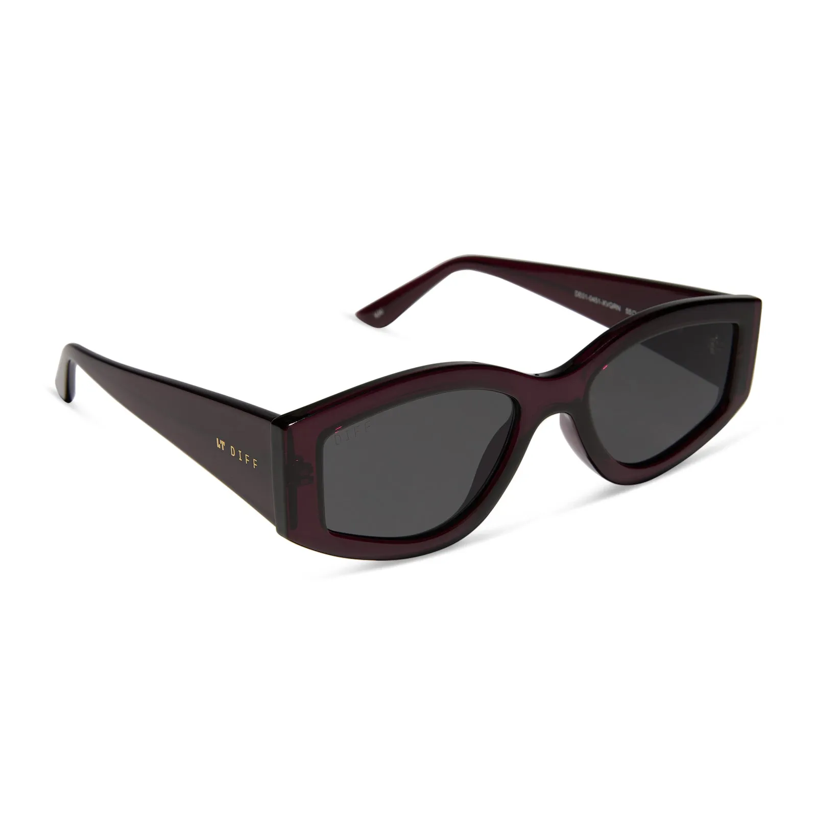 KAI - BURGUNDY CRYSTAL   GREY SUNGLASSES