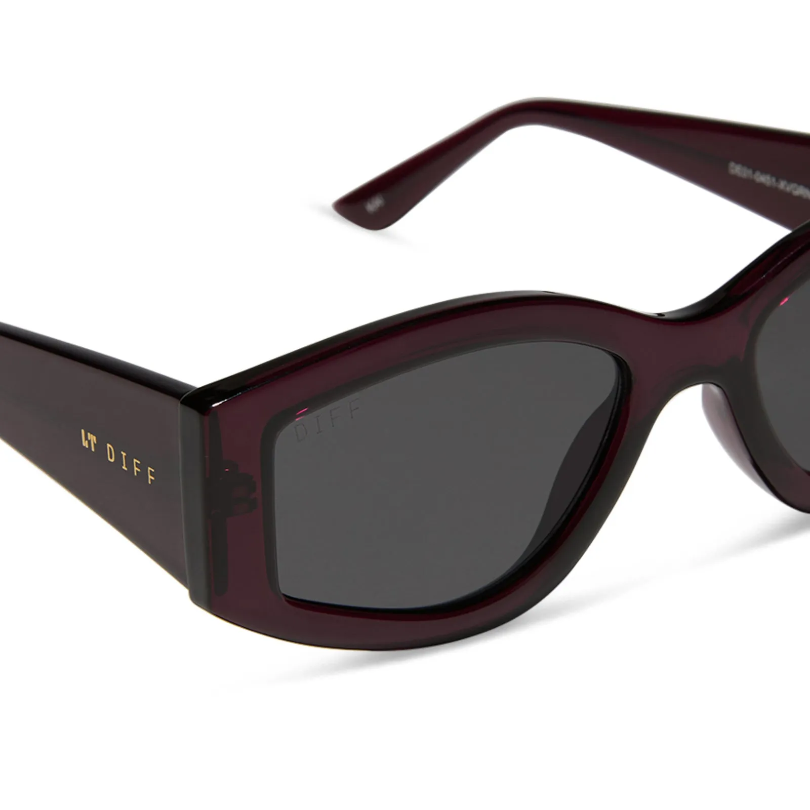 KAI - BURGUNDY CRYSTAL   GREY SUNGLASSES