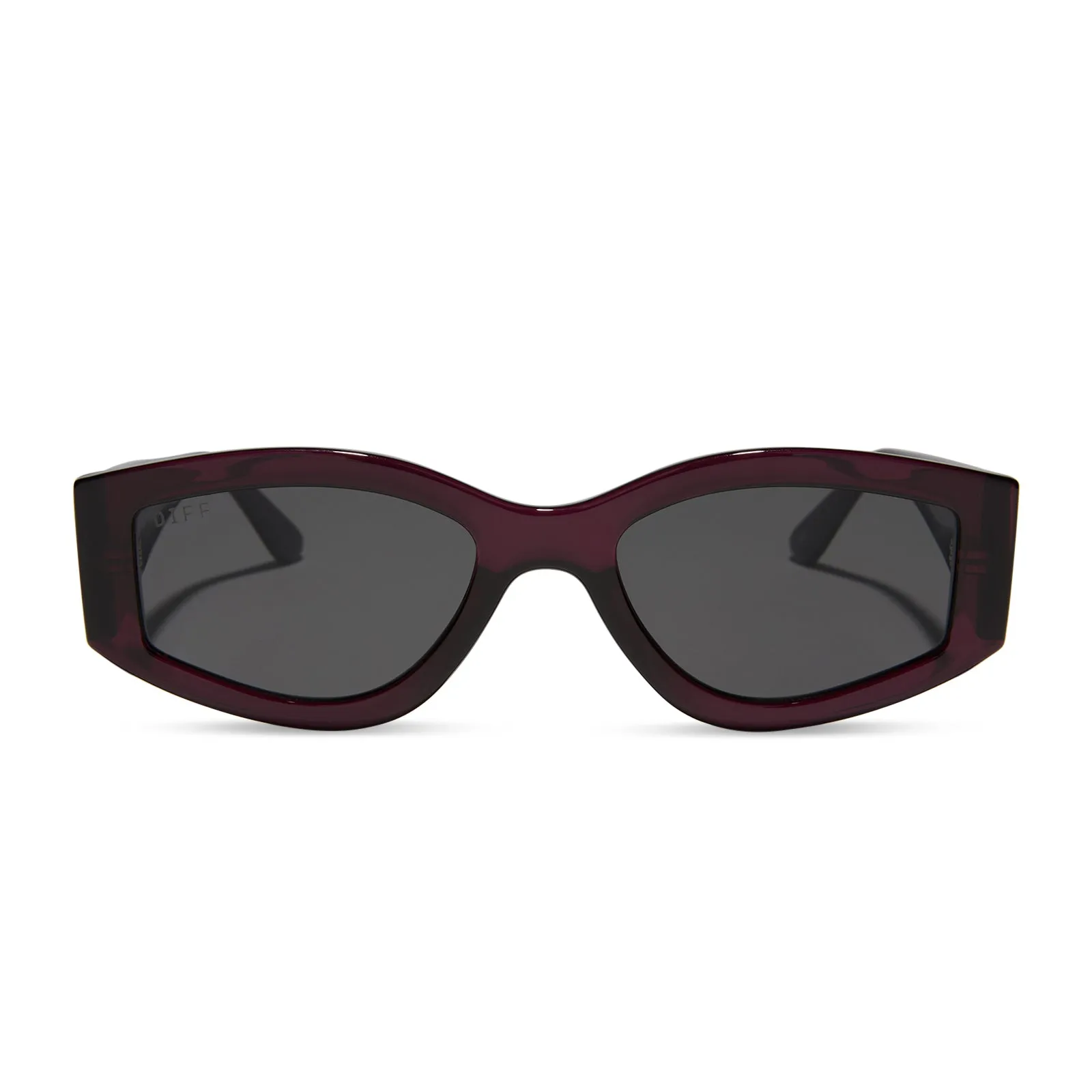 KAI - BURGUNDY CRYSTAL   GREY SUNGLASSES