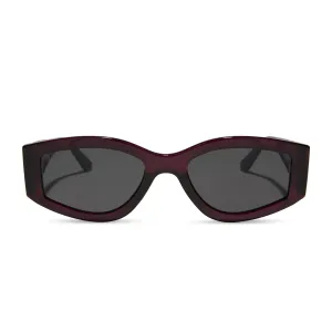 KAI - BURGUNDY CRYSTAL   GREY SUNGLASSES
