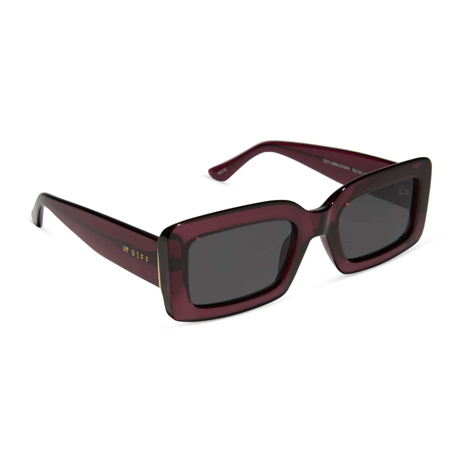 KATIE - BURGUNDY CRYSTAL   GREY SUNGLASSES