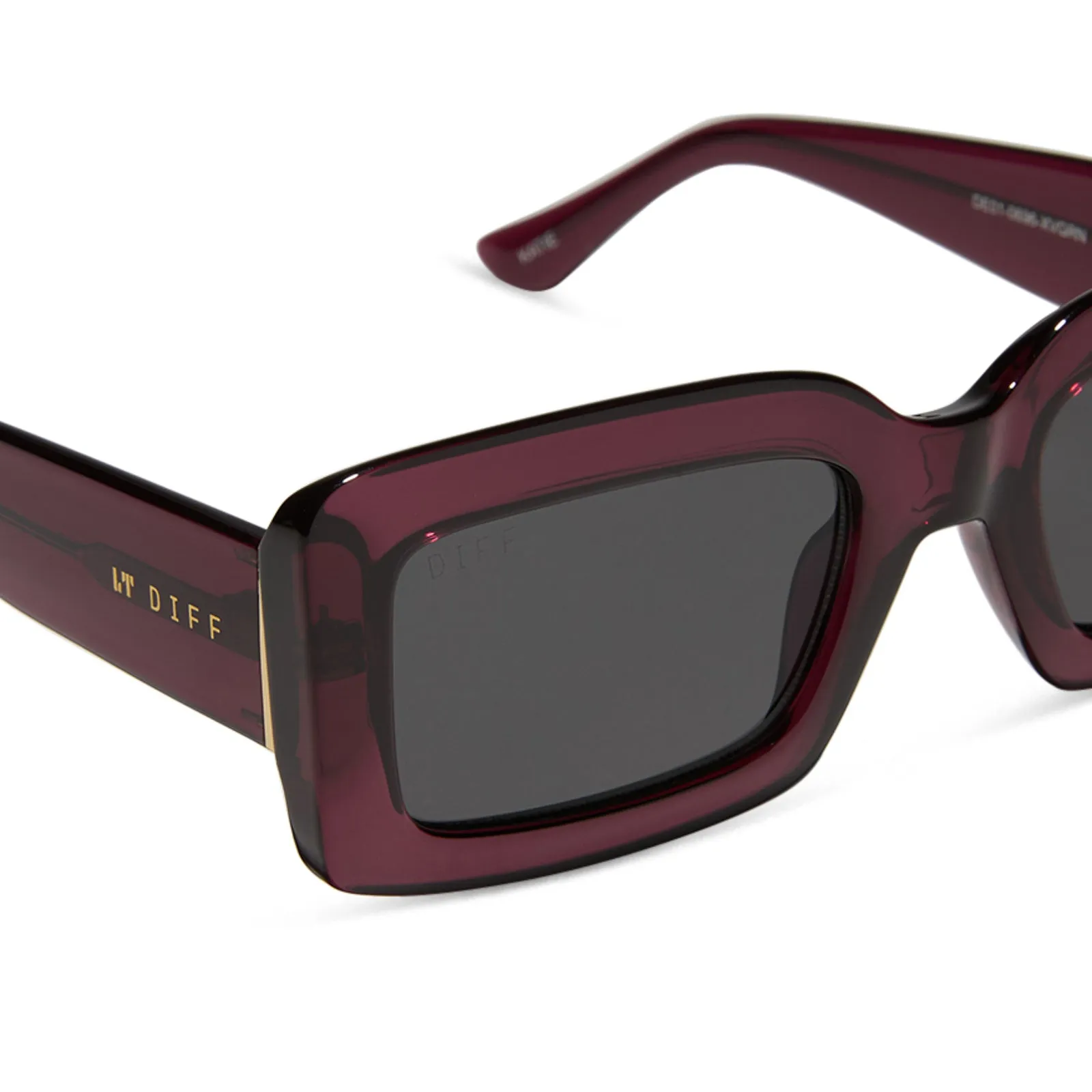 KATIE - BURGUNDY CRYSTAL   GREY SUNGLASSES