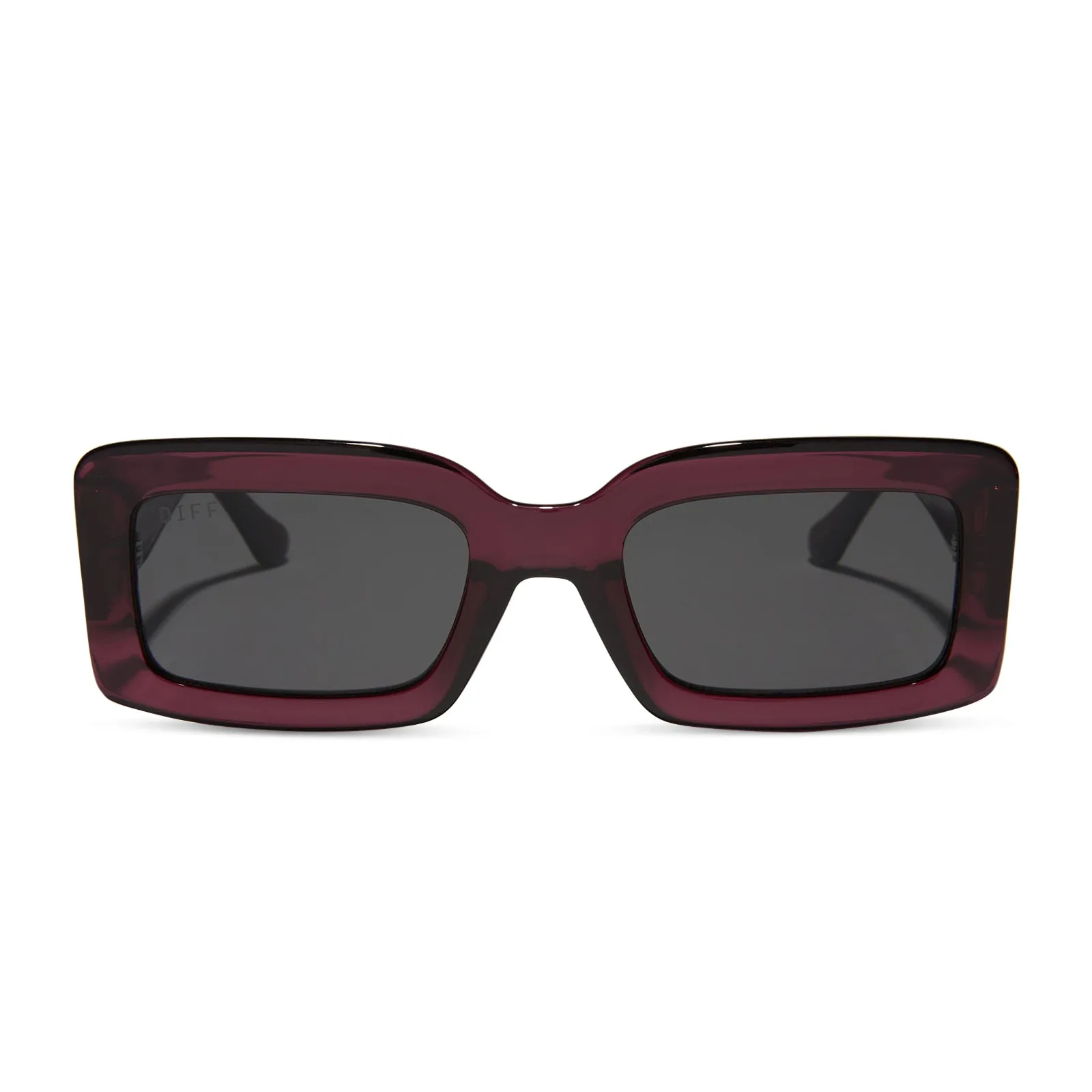 KATIE - BURGUNDY CRYSTAL   GREY SUNGLASSES