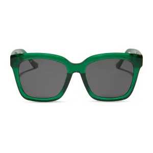 MEREDITH - PALM GREEN CRYSTAL   GREY SUNGLASSES