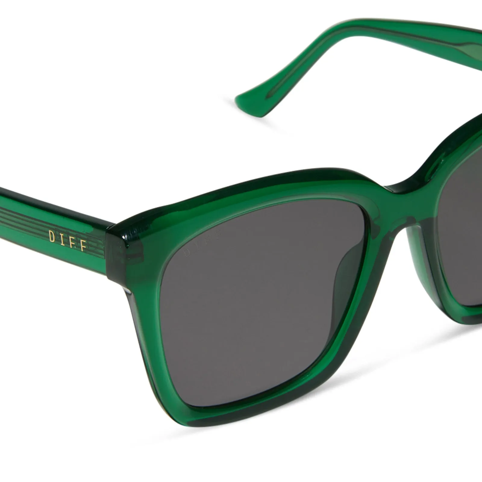 MEREDITH - PALM GREEN CRYSTAL   GREY SUNGLASSES