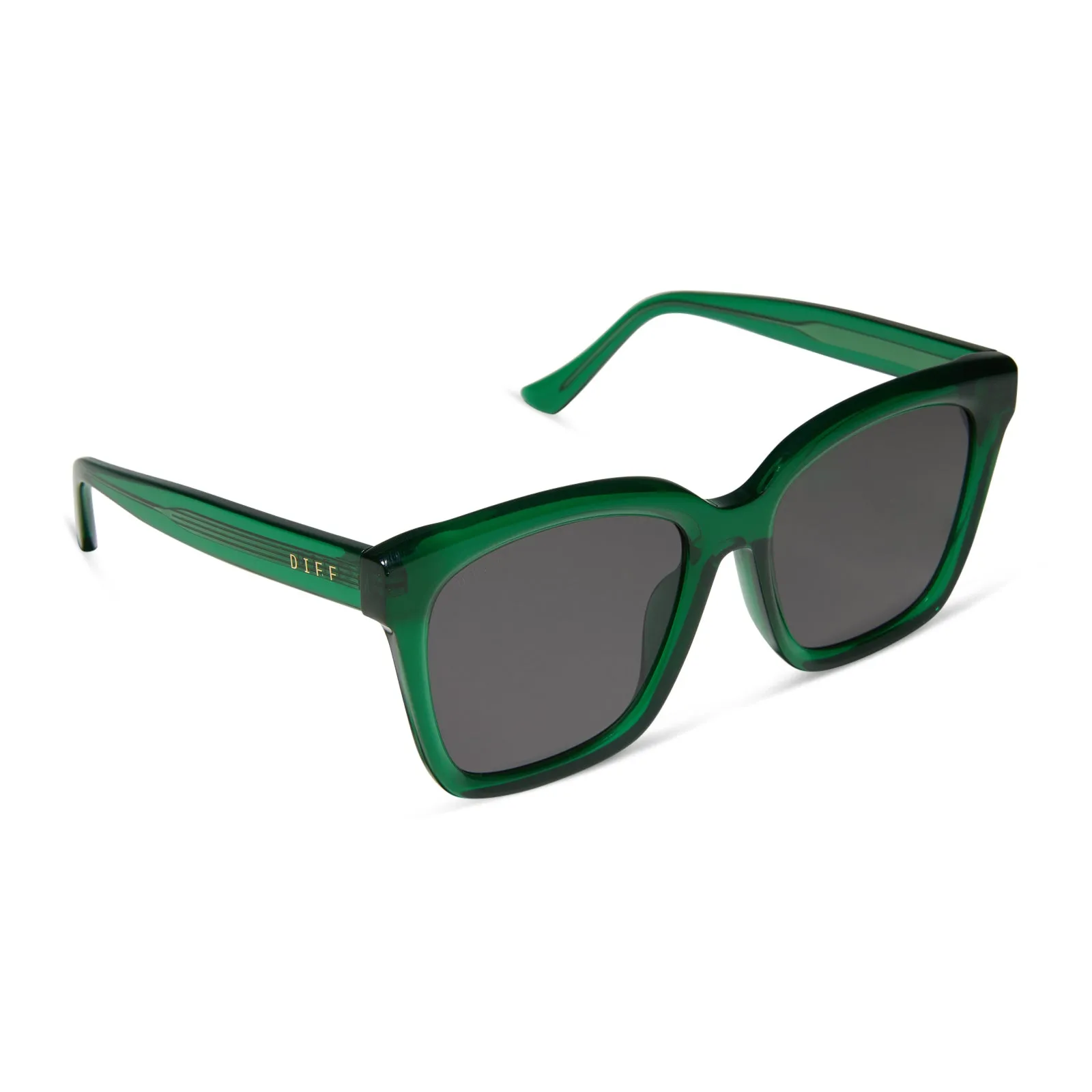 MEREDITH - PALM GREEN CRYSTAL   GREY SUNGLASSES