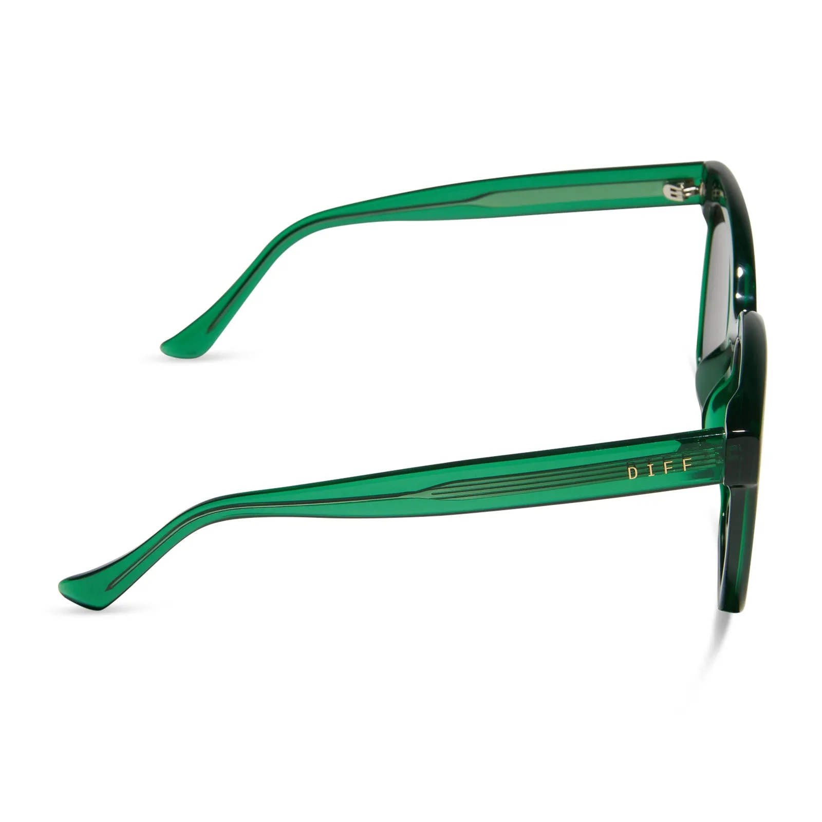 MEREDITH - PALM GREEN CRYSTAL   GREY SUNGLASSES