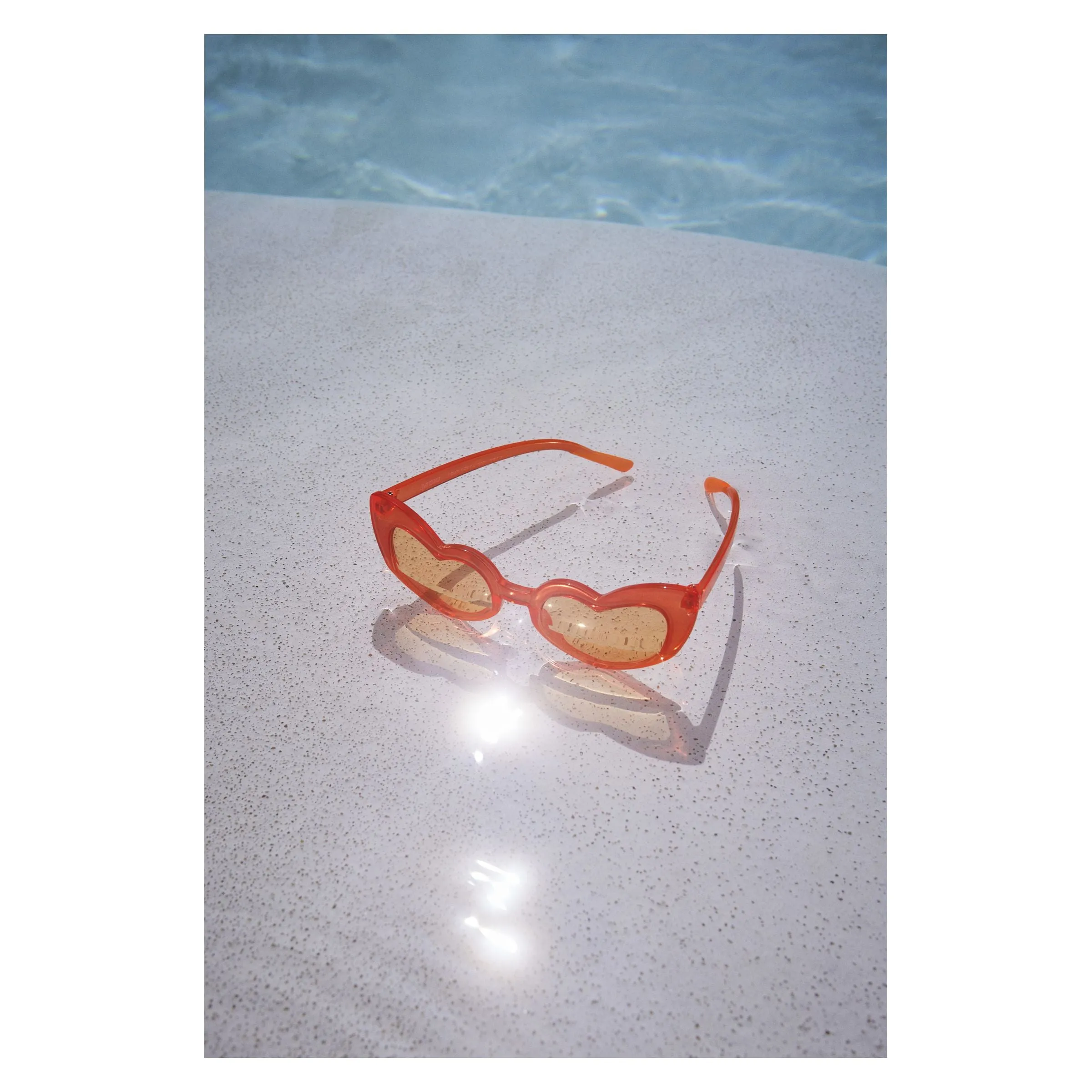 Orange Heart Sunglasses