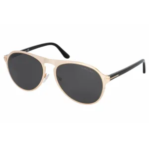 Tom Ford Men's Sunglasses - Shiny Rose Gold Metal Pilot Full Rim Frame | FT0525 28A