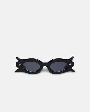 Tully - Bio-Plastic Floral-Shaped Sunglasses - Black